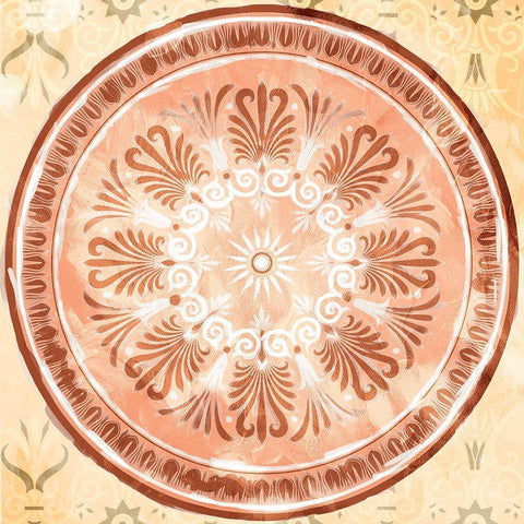 Medallion Plate Boho Style Black Modern Wood Framed Art Print with Double Matting by Villa, Milli