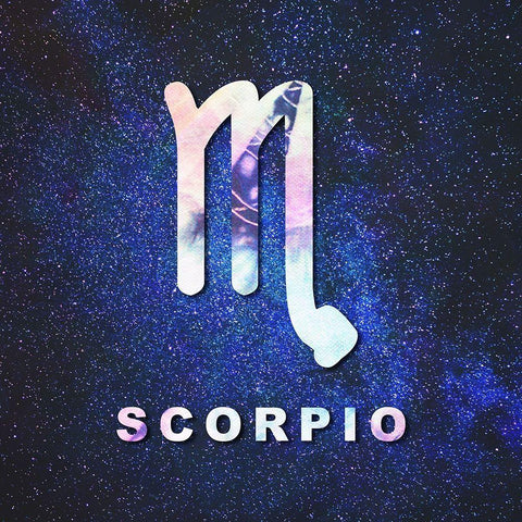 Scorpio Space Black Modern Wood Framed Art Print by Villa, Milli