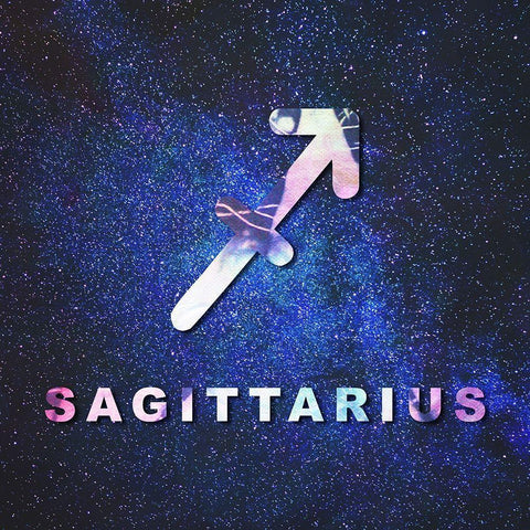 Sagittarius Space Black Modern Wood Framed Art Print by Villa, Milli