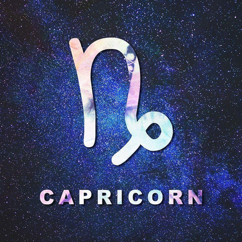 Capricorn Space Black Modern Wood Framed Art Print by Villa, Milli