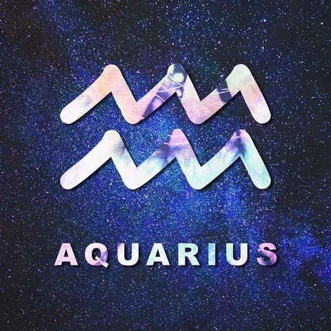 Aquarius Space Black Modern Wood Framed Art Print by Villa, Milli