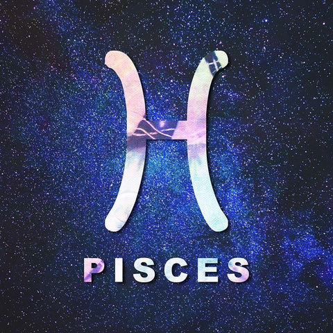 Pisces Space Black Modern Wood Framed Art Print by Villa, Milli