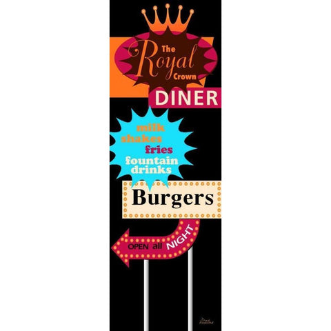 DINER Gold Ornate Wood Framed Art Print with Double Matting by Windvand, Marilu