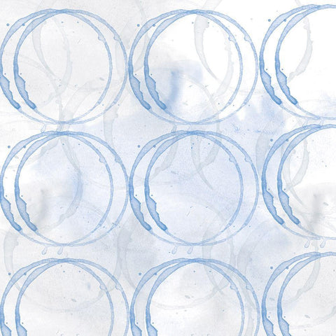 Indigo Circles 2 White Modern Wood Framed Art Print by Fraser, Orane