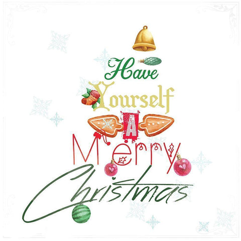 Christmas Tree Black Modern Wood Framed Art Print with Double Matting by Fraser, Orane