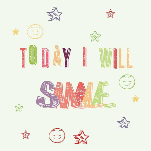Smile Black Modern Wood Framed Art Print by Fraser, Orane