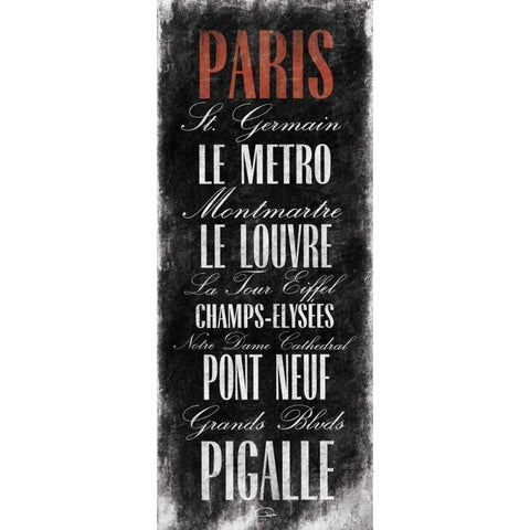 Paris B3 Black Modern Wood Framed Art Print with Double Matting by OnRei