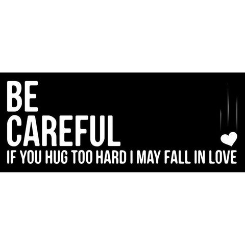 Be Careful White Modern Wood Framed Art Print by OnRei