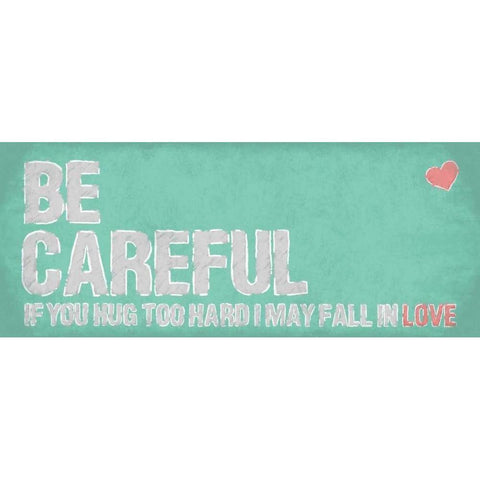 Be Careful White Modern Wood Framed Art Print by OnRei