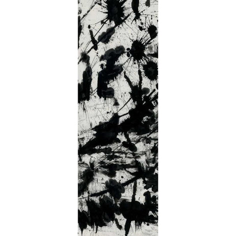 Splatter 2 Black Modern Wood Framed Art Print with Double Matting by OnRei