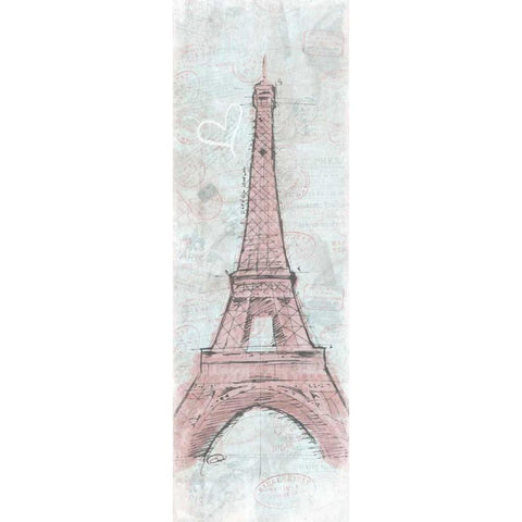 Romantic Eiffel White Modern Wood Framed Art Print by OnRei