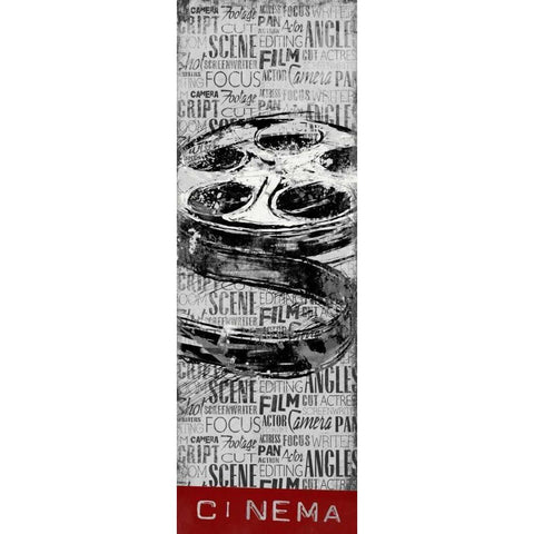 Cinema White Modern Wood Framed Art Print by OnRei