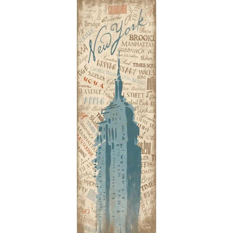 New York 19A Gold Ornate Wood Framed Art Print with Double Matting by OnRei