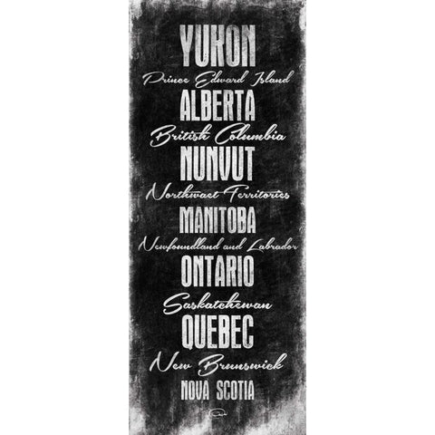 Canada Typography White Modern Wood Framed Art Print by OnRei