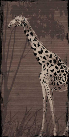 Giraffe Black Ornate Wood Framed Art Print with Double Matting by OnRei