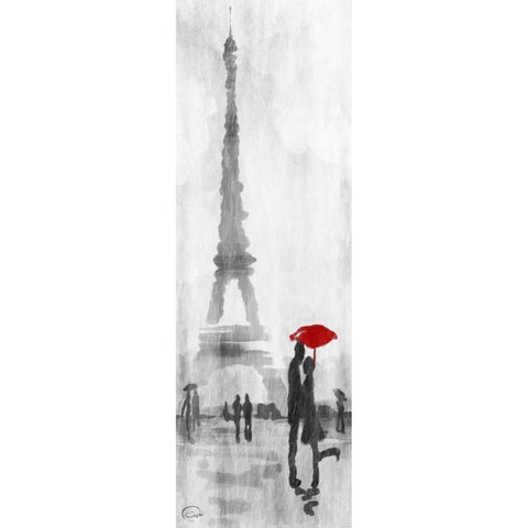 Eiffel Love White Modern Wood Framed Art Print by OnRei