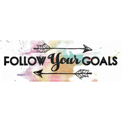 Follow Your Goals Black Modern Wood Framed Art Print with Double Matting by OnRei