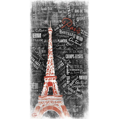 Eiffel LOVE White Modern Wood Framed Art Print by OnRei