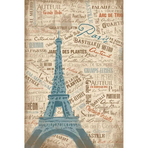 PARIS LOVE White Modern Wood Framed Art Print by OnRei