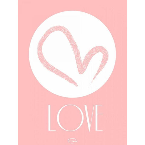 PINK LOVE White Modern Wood Framed Art Print by OnRei