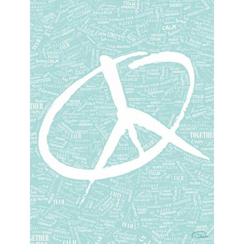 AQUA PEACE White Modern Wood Framed Art Print by OnRei