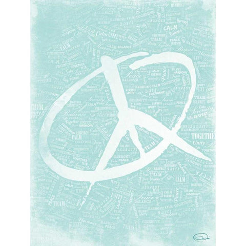 PEACE E Black Modern Wood Framed Art Print with Double Matting by OnRei