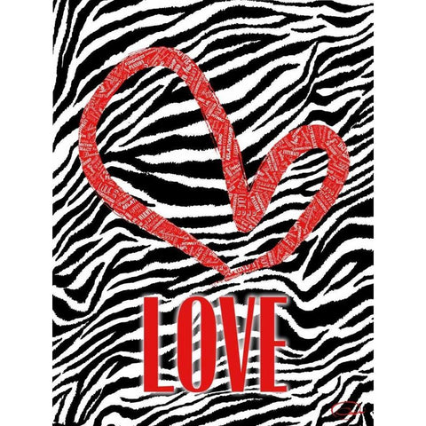 LOVE BR Black Modern Wood Framed Art Print with Double Matting by OnRei