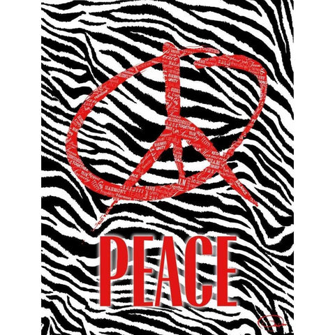 PEACE B White Modern Wood Framed Art Print by OnRei