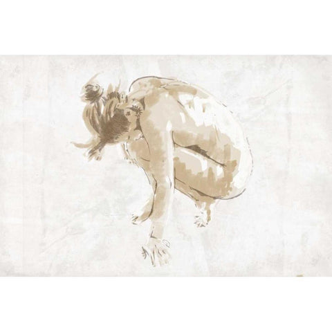 Nude Pose Mate White Modern Wood Framed Art Print by OnRei