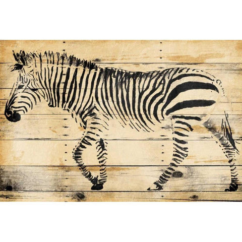 Zebra Wood Gold Ornate Wood Framed Art Print with Double Matting by OnRei