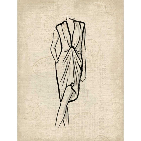 Canvas Dress 2 White Modern Wood Framed Art Print by OnRei