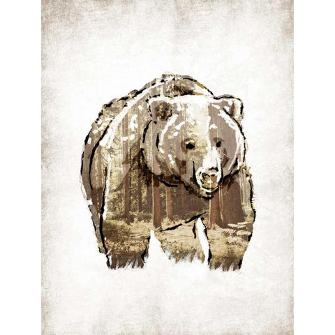 Butch in Woods White Modern Wood Framed Art Print by OnRei