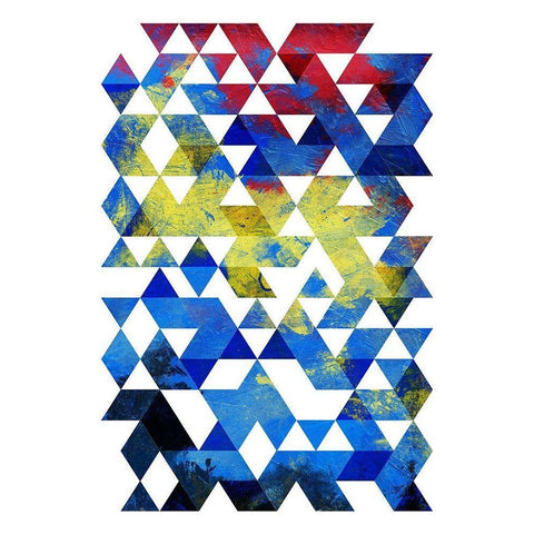 Pop Triangles White Modern Wood Framed Art Print by OnRei