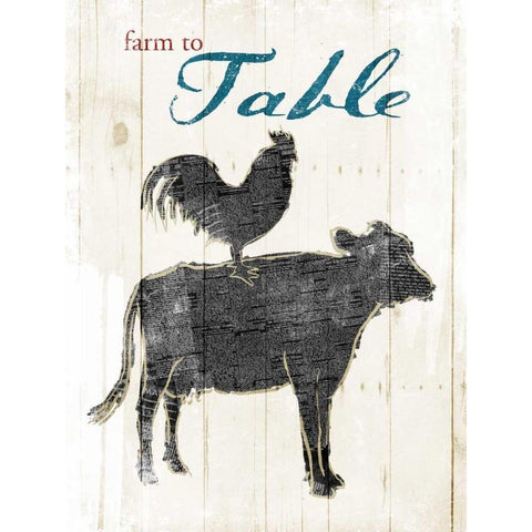 Farm To Table Black Modern Wood Framed Art Print with Double Matting by OnRei