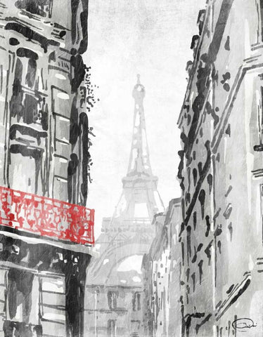 City View Redpop Black Ornate Wood Framed Art Print with Double Matting by OnRei