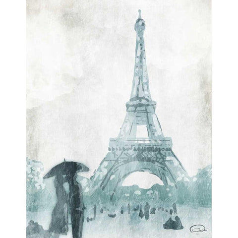 Love in Paris White Modern Wood Framed Art Print by OnRei