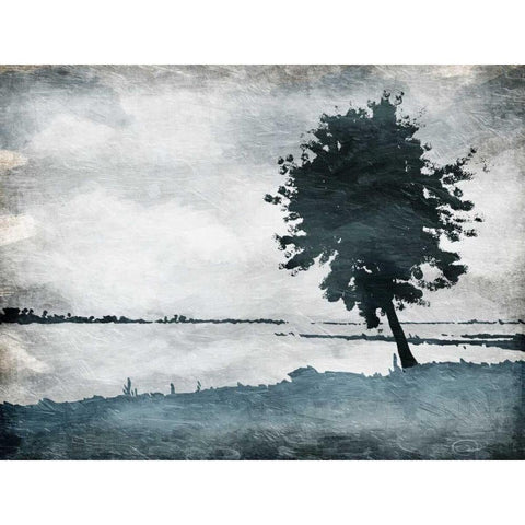 Enjoy The Scenery Black Modern Wood Framed Art Print by OnRei