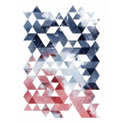 Americana Triangles White Modern Wood Framed Art Print by OnRei