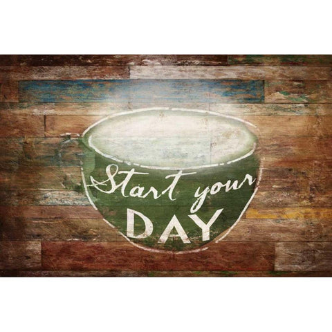 Start Your Day Gold Ornate Wood Framed Art Print with Double Matting by OnRei