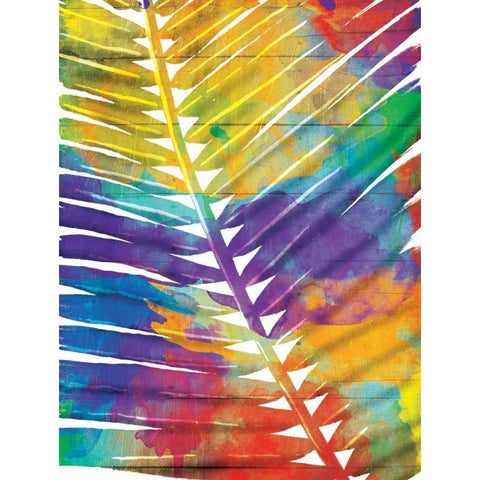 Watercolorful Palms Gold Ornate Wood Framed Art Print with Double Matting by OnRei