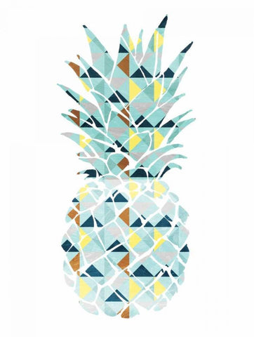 Pineapple Triangles Black Ornate Wood Framed Art Print with Double Matting by OnRei