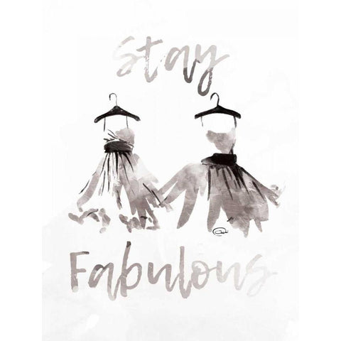 Stay Fabulous White Modern Wood Framed Art Print by OnRei