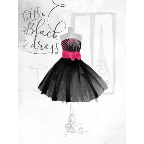 Little Black Dress White Modern Wood Framed Art Print by OnRei