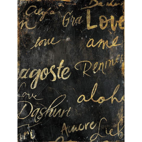 Language Of Love Gold Ornate Wood Framed Art Print with Double Matting by OnRei