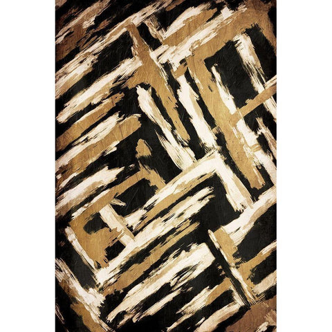 Hectic Maze White Modern Wood Framed Art Print by OnRei