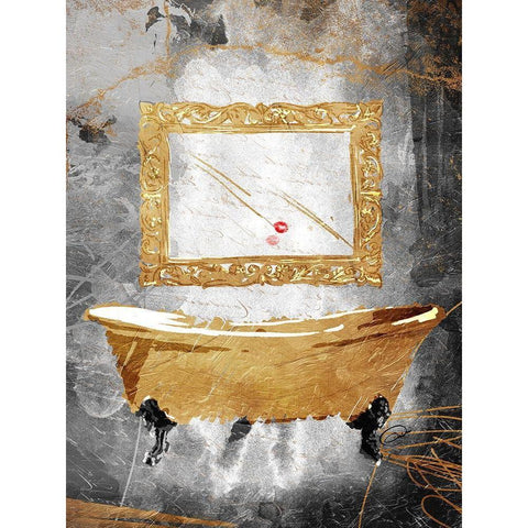 Golden Calmness Gold Ornate Wood Framed Art Print with Double Matting by OnRei