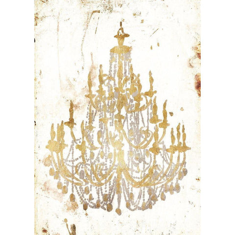 Golden Chandeliers Gold Ornate Wood Framed Art Print with Double Matting by OnRei