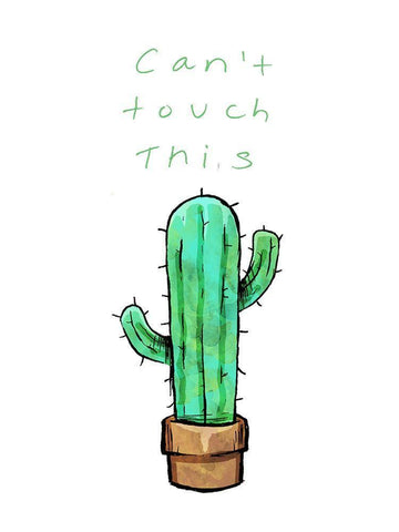 Cant Touch This Cactus Black Ornate Wood Framed Art Print with Double Matting by OnRei