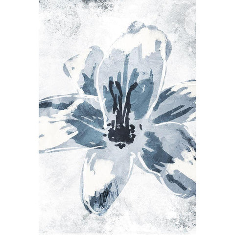 Sketched Cool Flower Black Modern Wood Framed Art Print with Double Matting by OnRei