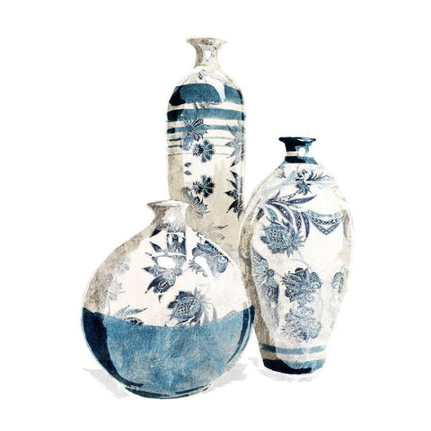 White China Vases White Modern Wood Framed Art Print by OnRei